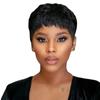 Peluca de comercio exterior, moda europea y americana, cabello corto, mujer africana, cabello corto negro, mecanismo de fibra química, tocado, venta al por mayor en Amazon