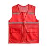 Colete de Malha para Voluntário Personalizado com Logo Colete Vermelho Refletivo Roupa de Trabalho de Malha para Voluntário Camisa Publicitária