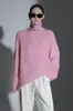 Suéter de Lã Gola Alta Estilo Novo para Mulheres, Suéter de Cashmere Macio e Não Irritante de Nicho de Inverno, Top Básico Estilo Preguiçoso