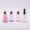 Frasco Conta-gotas Garrafa Lâmpada Pequena Elegante 50ml, Frasco Transparente de Forma Especial para Óleo Essencial, Garrafa Plástica Pet para Viagem Atacado