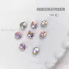Strass com Fundo Pontiagudo 6mm 8mm, Decorações Grandes Quadradas para Nail Art, Strass de Cristal, Brilho Super Intenso Aurora Iridescente para Decoração de Unhas DIY