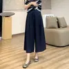 Calça Saia Slim Cintura com Duas Pregas! Proteção Solar 50+, Calça Casual Leve e Fresca, Comprimento 8/10 Calça Wide-Leg para o Trabalho, Verão H062902
