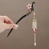 Nuevo Pasador de Sándalo Real Estilo Chino, Pasador Hanfu de Vestuario Antiguo Estilo Palacio con Borlas, Pasador para Mujer, Accesorio Elegante, Pasador de Madera
