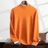 Novo Suéter Masculino de Cashmere de Montanha Gola Meia-alta Outono e Inverno 2024 Amigo da Pele Casual de Negócios Manga Longa Suéter Básico Suéter de Tricô
