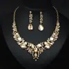 Comércio eletrônico transfronteiriço venda quente moda europeia e americana cristal colar brincos conjunto joias de noiva casamento joias femininas atacado