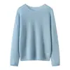 Suéter de Cashmere Macio, Gola Redonda, Soltinho, Feminino, Branco, Direto da Fábrica