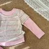 Doce Menina Estilo Coreano Infantil Manga Longa Estampa de Desenho Animado Blusa Camiseta Novo Conjunto de Duas Peças Outono Roupa de Outono