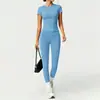 Conjunto de Ropa de Yoga de Secado Rápido Europeo y Americano Transfronterizo, Conjunto de Pilates, Conjunto de Verano Lulu, Conjunto de Leggings para Mujer