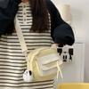Bolso Cruzado Pequeño Fresco Dulce de Color Contrastante para Mujer Bolso de Hombro Nuevo de Primavera para Estudiante Bolso Cuadrado Pequeño Personalizado con Orejas de Gato para Teléfono Móvil