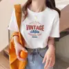 Camiseta feminina de algodão branca de manga curta, nova moda verão 2026, gola redonda, corte solto, modeladora, top feminino para baixinhas