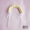 Decoração de Bolo com Arco de Pompons Flores Arco-Íris 3D Bola Fofa Guirlanda Mesa de Sobremesa Aniversário Ornamento de Confeitaria