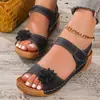 Sandalias Cuña Transfronterizas Europeas y Americanas Nuevas 2025 Amazon Zapatos para Mujer Tallas Grandes Europeos y Americanos Comercio Exterior Transfronterizo Punta Abierta Venta al por Mayor Tallas Grandes