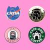 Broche con Forma de Gato de Dibujos Animados Europeo y Americano Letras 'Good Boy Catsa' Insignia de Esmalte Broche de Gato en Stock