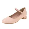 Zapatos de mujer talla grande para comercio exterior, zapatos de mujer sencillos de hebilla lisa poco profundos, zapatos de tacón bajo de talla grande, zapatos de estudiante 7765-2