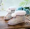 Botines Nuevos Brocado Invierno Acolchados Más Terciopelo Zapatos Bordados Estampados Botas de Nieve Zapatos de Algodón para Mujer Sedas y Satines Zapatos de Piel
