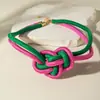 Diseño Único Transfronterizo Europeo y Americano Collar Exagerado Anudado Cadena de Serpiente con Cordón Cadena para Clavícula Joyería con Colgante Simple para Mujer
