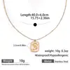 Collar Colgante de Flor de Goteo de Aceite Cruzado Europeo y Americano de Malta para Mujer Cadena de Clavícula de Acero Inoxidable No se Desvanece Chapado en Oro de 18K