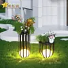 Lámpara de Césped para Exteriores, Paisajismo de Patio, Mesa de Café Impermeable para Jardín de Villa, Ambiente de Patio, Lámpara de Piso Solar Móvil
