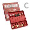 Set de Cucharas Navideñas Lindas Transfronterizas Cuchara para Café Cuchara Agitadora Creativa Tenedor Caja de Regalo de Navidad Vajilla Tenedor de Postre