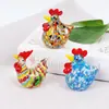 Cuentas de Cristal Creativas de Pollo Gallo Adornos de Animales de Color Adornos para Sala de Estar Hogar Adornos Simples Modernos para el Hogar