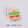 Mini Hamburguesa de Oso Juguete de Comida Creativo Hecho a Mano DIY Accesorios Pegamento de Crema Resina Piezas Pequeñas Materiales Venta al por Mayor
