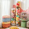 Brinquedo de Pelúcia Cartão Dedução Armazenamento Tambor Crianças Boneca Boneca Armazenamento Artefato Alto Valor de Cor Tambor de Armazenamento Transparente Rotativo