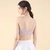 Sujetador deportivo plisado versátil de una pieza, secado rápido, transpirable, para mujer, adecuado para correr, a prueba de impactos, con un hermoso diseño en la espalda, para fitness y yoga