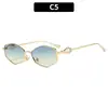 Gafas de sol poligonales de metal de estilo retro francés europeo y americano para mujer, Gafas de sol de moda con protección UV