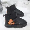 Botas de Nieve para Niñas Capibara Invierno Niños Felpa Gruesa Calientes Zapatos Grandes de Algodón Niños Medianos y Grandes Impermeables Antideslizantes Botines