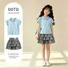 Conjunto de Verano para Niña 2026 Nuevo Casual Camisa Polo de Manga Corta Falda de Cuadros con Pastel Moda Conjunto de Verano de Dos Piezas