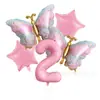 Nuevo Set de Globos de Mariposa de Colores Elegantes con Números para Decoraciones de Fiesta de Primer Cumpleaños de Niñas Globos de Papel de Aluminio