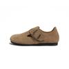 Birkenstock Feminino Couro Genuíno Outono e Inverno Novo Tendência Ins Sapatos de Feijão Estilo Japonês Fofo Plano Cobertura Total Sapatos Birkenstock