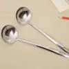 Espumadera de Pared de Acero Inoxidable Anti-Quemaduras con Mango Largo, Cuchara para Sopa, Cuchara Coladora de Residuos de Carne y Fideos, Espumadera Multifuncional para Aceite, Cuchara para Gachas