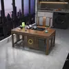 Nuevo Juego de Mesa y Sillas de Balcón Estilo Chino Madera Maciza Mesa para Preparar Té Mesa de Té para Apartamento Pequeño Juego Integrado Mesa para Beber Té Estilo Zen