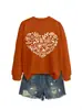 Amazon eBay Estação Independente Moda Casual Feminina Formato de Abóbora Coração Folha Outono Inverno Gola Redonda Manga Longa Moletom Comércio Exterior