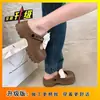 Pantuflas para mujer con agujeros para subir de altura, para uso exterior en verano, nuevo estilo 2026, zapatos pequeños de cuero con suela gruesa, sandalias de punta cerrada, zapatos de playa