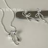 Collar de lazo estilo ballet de plata esterlina S925 de Onihan para mujer, diseño de nicho de moda, pendientes elegantes y dulces.