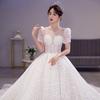 Vestido de Novia con Diseño de Cielo Estrellado, Nuevo Estilo Otoño 2026, Sencillo y Elegante con Cola Larga, Corte Delgado Estilo Hepburn, Disponible en Tiendas Físicas