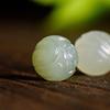 Cuentas Sueltas de Jade Hetian Natural, Verde Agua Claro, Cuentas de Loto Nube con Dorso Tallado Verde Qinghai, Accesorios DIY Cuentas Espaciadoras