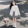 Abrigo para Niñas Primavera y Otoño 2026 Nuevo Estilo Coreano Sudadera con Capucha y Lazo para Niñas Mayores Moda de Otoño Cárdigan