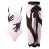 Traje de baño conservador de tres piezas europeo y americano unido que cubre el vientre para playa y aguas termales, bikini unido retro francés