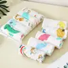 Lenço Quadrado de Gaze de Algodão Toalha de Cuspir de Bebê Toalha de Cuspir Estampada Espessa de Seis Camadas Toalha de Mão para Bebês e Crianças Toalha Pequena
