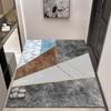 Alfombra de Puerta Geométrica de Terciopelo Cristal de Lujo Ligero Simple Alfombrilla para Pies para Pasillo de Sala de Estar de Hotel