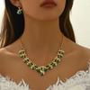 Collar y pendientes de novia con circonitas, joyería nupcial, traje de noche, accesorios para banquete de boda, joyería para mujer