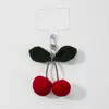 Explosiones transfronterizas moda coreana exquisita crochet a mano color cereza simulación cuerda de combinación llavero colgante para teléfono móvil