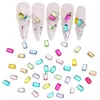 Estilo Ins Mini Color Caramelo Octágono Strass de Fondo Plano Decoraciones para Uñas Decoración de Uñas de Vidrio Color Mixto al por Mayor Strass