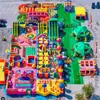 Castillo Inflable, Trampolín Interior y Exterior, Atracción Turística Popular, Zona de Desafío en Centro Comercial, Plaza de Pelotas Oceánicas, Área de Juegos Grande para Niños