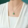 Pingente Autêntico de Ágata de Gelo Jade de Alta Qualidade com Feijão das Quatro Estações, Pingente de Ágata Jade Cubo de Açúcar Multicor Unissex, Transmissão ao Vivo, em Estoque