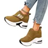 Zapatos Deportivos de Cuña de Tamaño Grande Transfronterizos 2025 Otoño Nuevos de Velcro con Suela Gruesa Zapatos Casuales en Stock