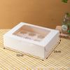 Caja de Cartón para Empaque de Cupcakes 2/4/6/12 Piezas con Ventana Caja para Empaque de Muffins y Magdalenas para Hornear Pastelería